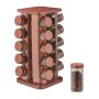 Spice rack with 20 clear glasses 34x20x20cm., copper color