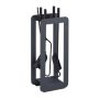 Set of 4 fireplace tools and stand 60x22.5x16cm., dark gray/black