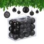 Set of 50 Christmas baubles, black/silver
