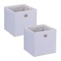 Set of 2 storage boxes 30.5x30.5x30.5cm., white/silver color
