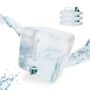 Set of 4 collapsible transparent water canisters with faucet 32x27x27cm., green/white