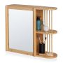 Hanging shelf with mirror 53x62x20cm., light brown