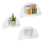 Set of 3 wall shelves, white