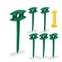 Set of 4 tent pegs with rope 25x10x2cm., dark green/yellow
