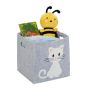 Foldable bag 33x34x32cm., gray/white/black
