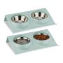 Bowls with stand 13.5x35x17cm., black/silver color