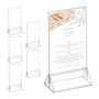 Set of 6 transparent tabletop stands 19x11x6 cm.