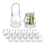 Set of 20 transparent candlesticks 18x10x8.5cm., black color