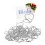Set of 48 card/business card holders "Hearts" 2.5x3x3 cm., silver color