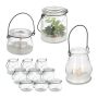 Set of 12 transparent candlesticks, black
