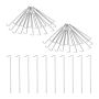 Set of 50 tent pegs 22x2x0.3cm., silver color