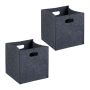 Set of 2 folding boxes 30x30x30cm., gray