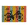 Doormat "Lets ride" 60x40 cm., blue/yellow/red colors