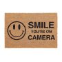 Doormat 'Smile you're on camere' 60x40 cm., light brown/black