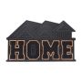 Rubber doormat "Home" house-shaped 75x45 cm., black/light brown