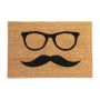 Doormat "Mustache" 60x40 cm., light brown/black