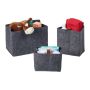 Set of 3 foldable boxes, grey/brown