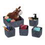 Set of 5 baskets, dark grey