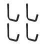 Set of 4 wall-mounted tire holders 31x3.5x38cm., black
