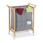 Laundry basket with wheels 76x65x35cm, 80L., gray/light brown