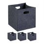 Set of 4 foldable boxes 30x30x30cm., dark gray