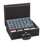 Cash box with coin counting board, gray
