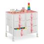 Children's chest of drawers with 6 compartments 61.5x68x40.5cm., pink/white