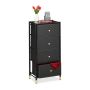 Chest of drawers with 4 drawers 98.5x46x30cm., black/gold color