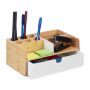 Writing instrument organizer with 1 compartment 10x25x15.5 cm., light brown/white