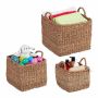 Set of 3 baskets, light brown