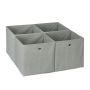 Set of 4 foldable boxes 30x30x30cm., gray/silver color