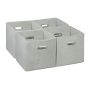 Set of 4 foldable boxes 30x30x30cm., gray/silver color