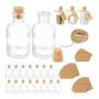 Set of 20 transparent liquid and bulk food spice organizers 9x5cm., light brown