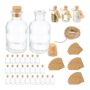 Set of 30 transparent liquid and bulk food spice organizers 9x5cm., light brown