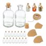 Set of 20 transparent liquid and bulk food spice organizers 11.5x6cm., light brown