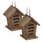 Set of 2 insect hotels 17.5x14.5x12cm., brown/black