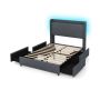 Double bed frame 223x147x122cm., dark gray
