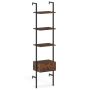 Freestanding shelf 43x29.5x177.5cm., black/brown