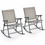 Set of 2 folding chairs 82x64x91cm., dark gray/black