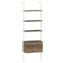 Freestanding shelf 60x30x184cm., white/gray