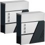 Set of 2 mailboxes 10.5x37x37cm., black/gray