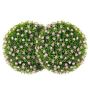 Set of 2 boxwood balls 37x37cm., green/pink