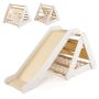 Climbing triangle with slide, white/light brown