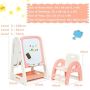 Drawing board with chair, white/pink