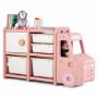 Children's shelf 110x32x66cm., pink/white