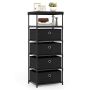 Chest of drawers 40x30x99.5cm., black
