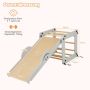 Climbing triangle with slide, light brown/grey