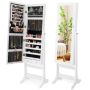 Standing mirror-jewelry cabinet 41x37x146cm., white/black