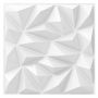 3D PVC sienų plokštės, 20 arba 40 vnt, Balta, 50 × 50 × 6 cm
