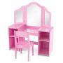 Children's dressing table with chair, pink